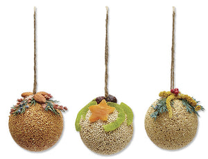 Fruit Birdseed Ornament Trio