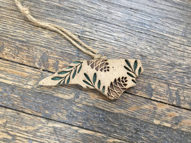 NC Pinecone Pottery Ornament