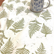 Load image into Gallery viewer, Block Printed Fern Tea Towel