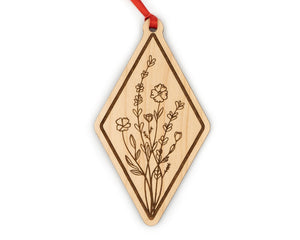 Wildflower Wood Ornament