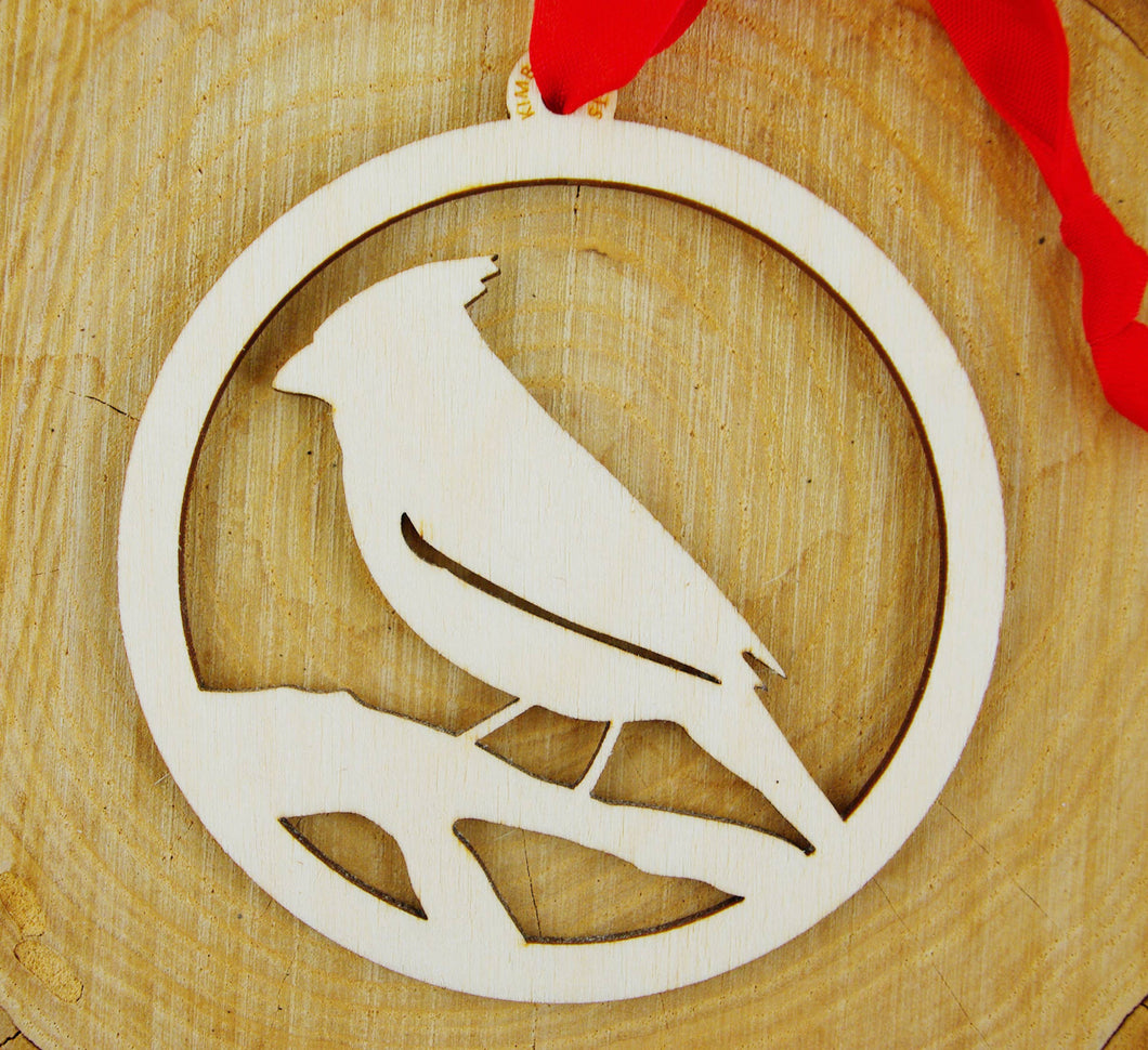 Cardinal Wood Ornament