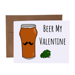 Beer My Valentine Pun Greeting Card