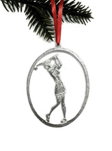 Load image into Gallery viewer, Pewter Female Golfer Ornament