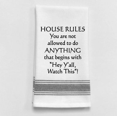 House rules Tea Towel