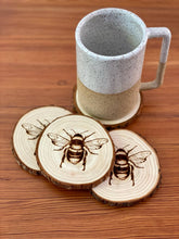 Load image into Gallery viewer, Engraved Wood Bee Coasters