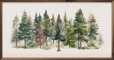 Watercolor Pines Forest