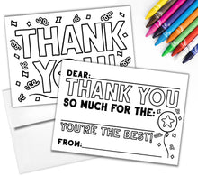 Load image into Gallery viewer, Kid&#39;s Coloring Thank You Cards - Pack of 10
