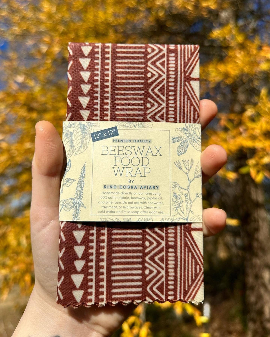 Beeswax Food/Sandwich Wrap - Rustic Boho Print