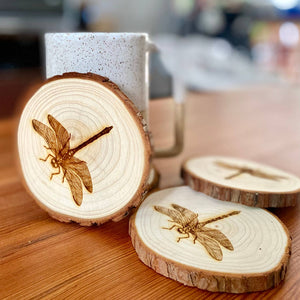 Engraved Dragonfly Coasters
