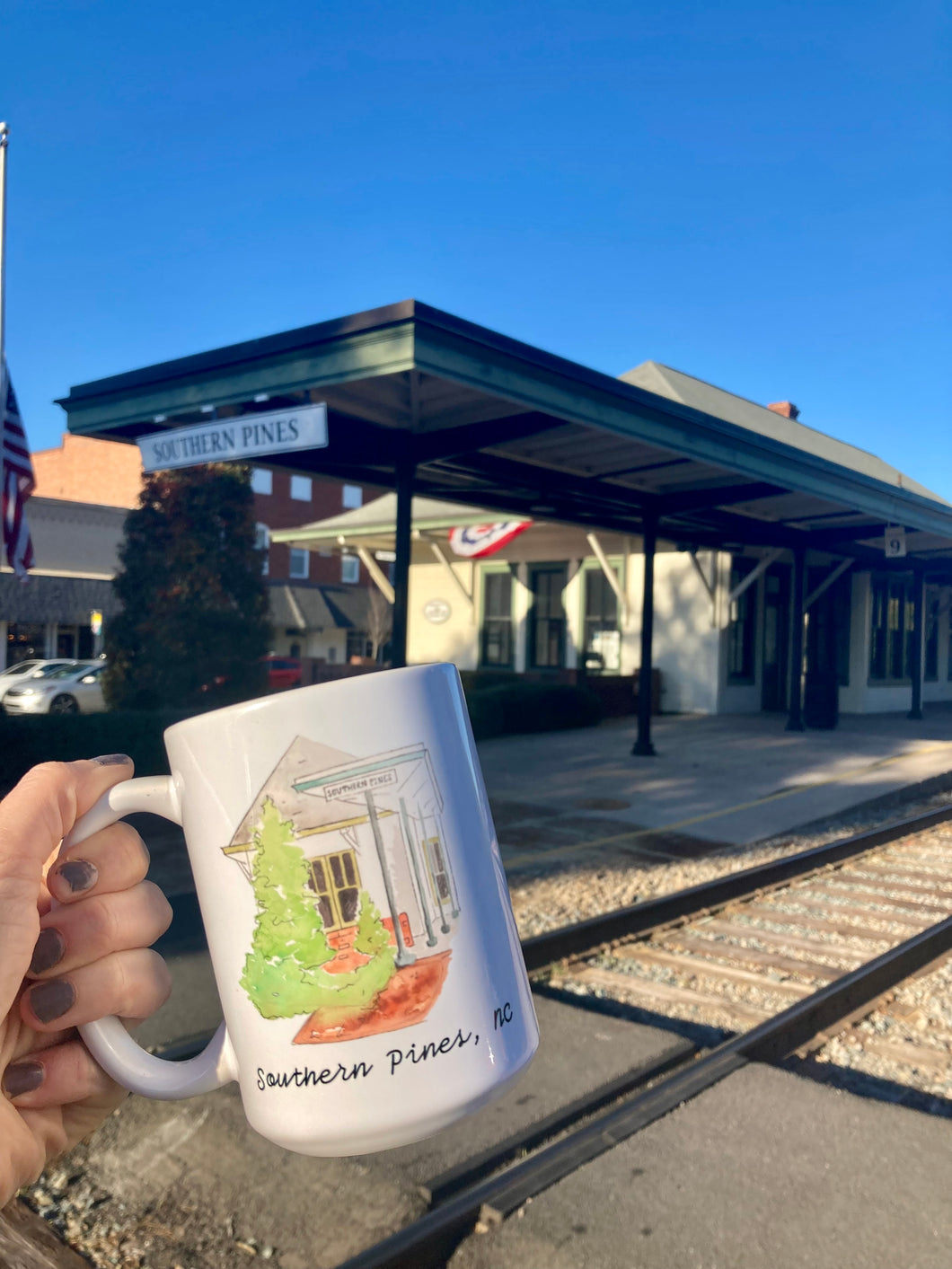Southern Pines Train Station Mug