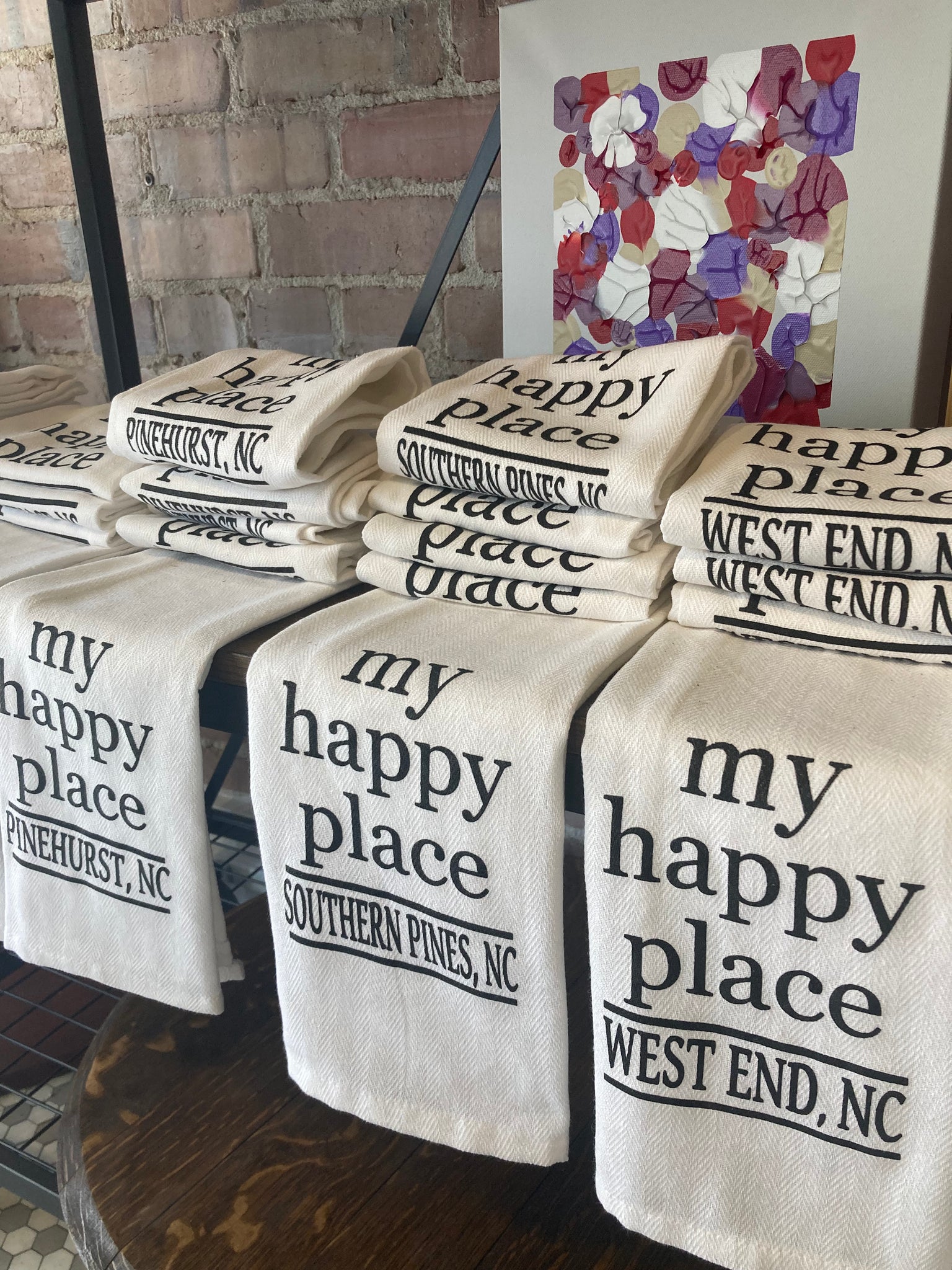 Geez Louise Goods Happy Place Tea Towel