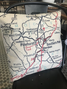 Moore County Map Pillow