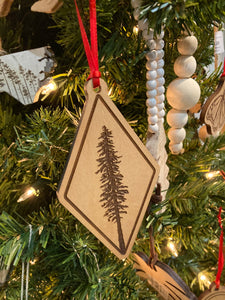 Pine Tree Wood Ornament