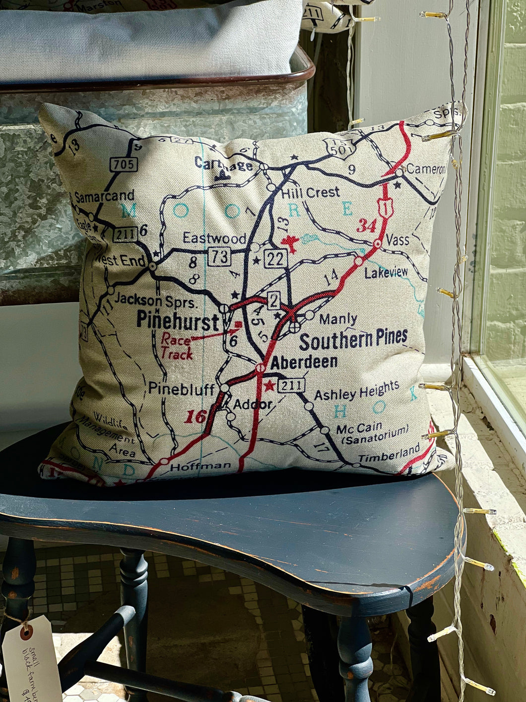 Moore County Map Pillow