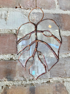 Clear Stained Glass Monstera