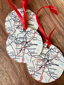Moore County Map Christmas Ornament