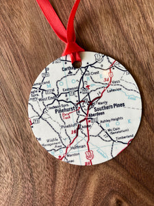 Moore County Map Christmas Ornament