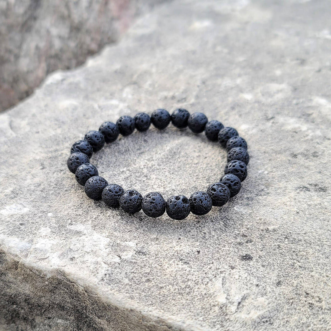 Lava Stone Stacker Bracelet