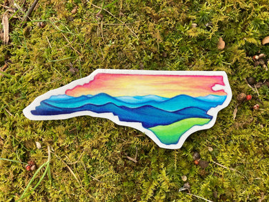 Watercolor NC Mountain  Sticker