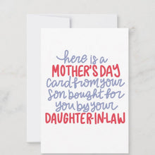 Load image into Gallery viewer, Mother&#39;s Day From Your Son/Daughter In Law