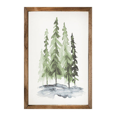 Watercolor Pines Framed