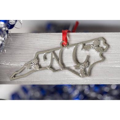 NC Holly State Pewter Ornament
