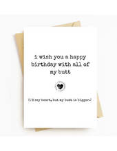 Load image into Gallery viewer, Love You With All of My Butt Birthday Card