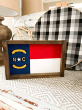 Load image into Gallery viewer, NC Wooden Framed Flag