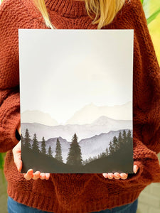 Monochrome Mountains Print